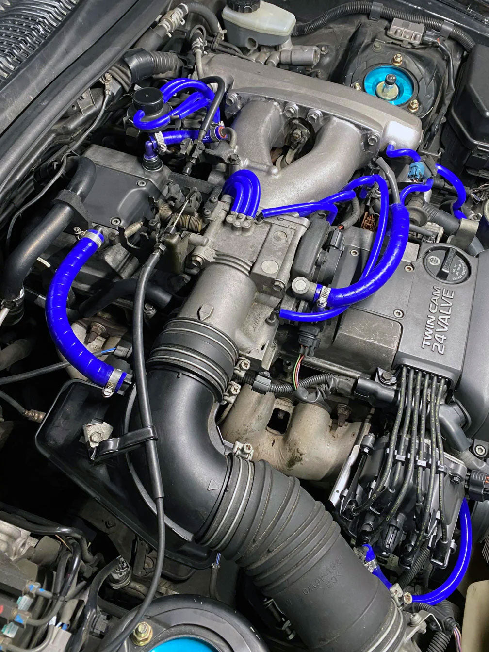 HPS Blue Silicone Vacuum and Breather Hose Kit for 1993-1998 Toyota Supra MK4 Non Turbo 57-2013-BLUE