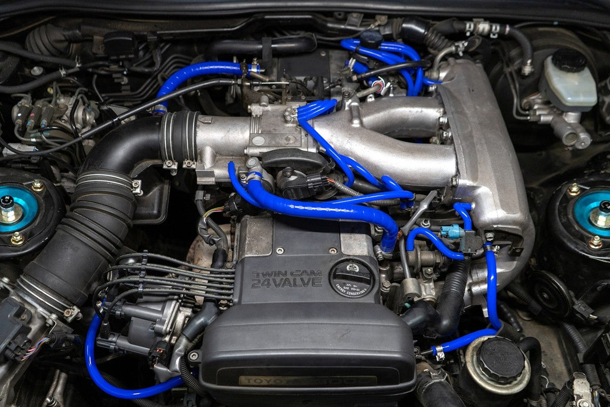HPS Performance installation Silicone Vacuum and Breather Hose Kit for 93-98 Toyota Supra MK4 Non Turbo