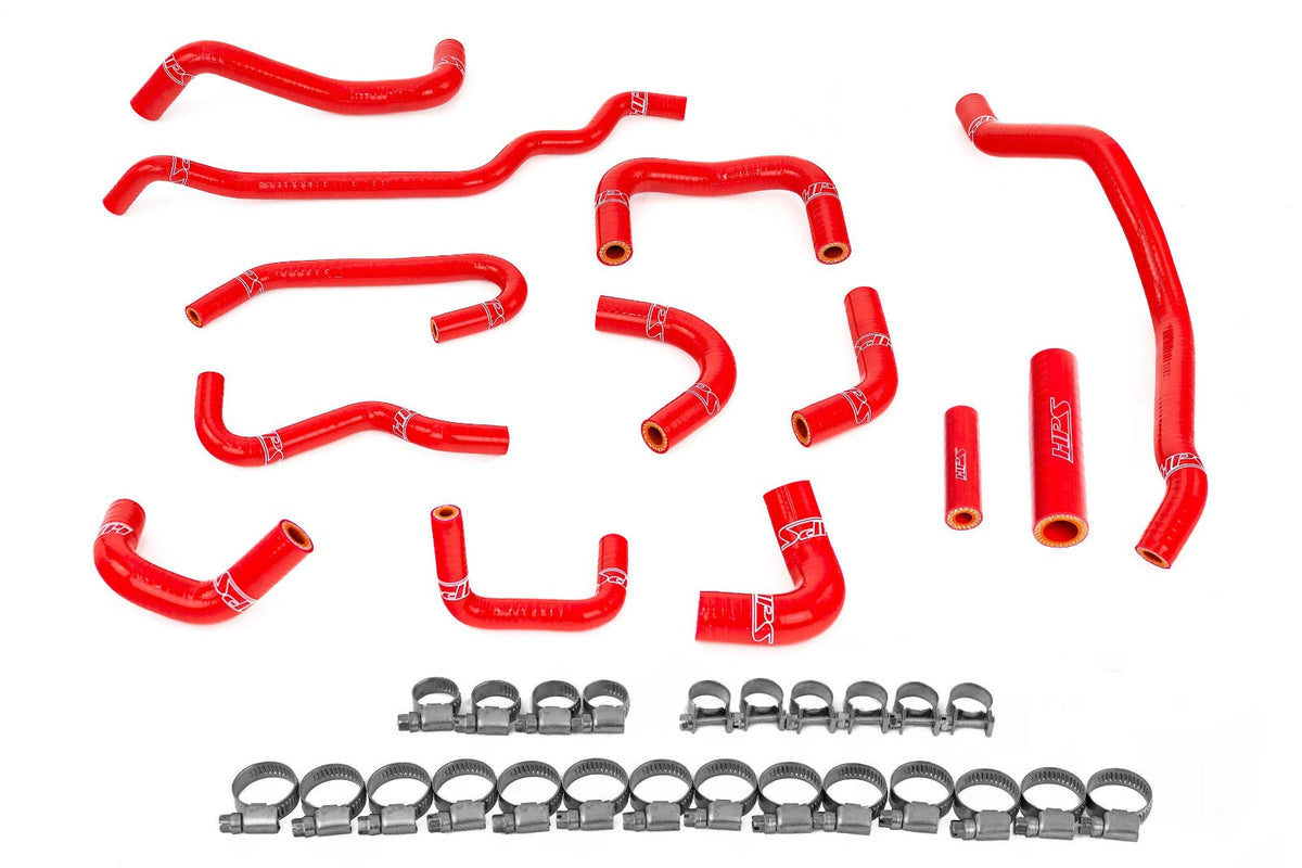 HPS Performance 57-2131A-RED Silicone Ancillary Coolant Hose Kit For 08-14 Subaru WRX 2.5L Turbo MT (GE/GH/GR/GV)