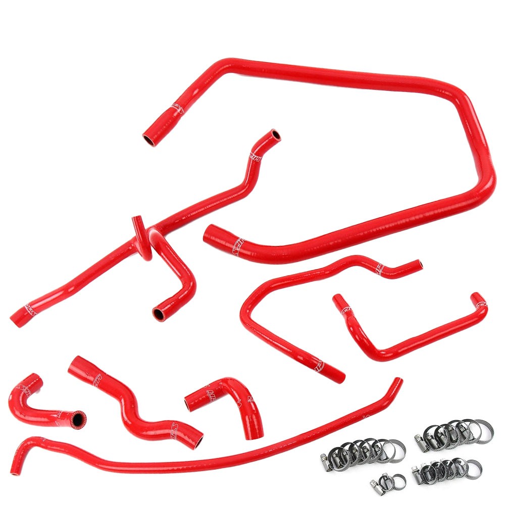 HPS Performance 57-2137-RED Silicone Heater/Throttle Body/Expansion Tank Coolant Hose For 92-95 BMW 325i/325is 2.5L M50 E36