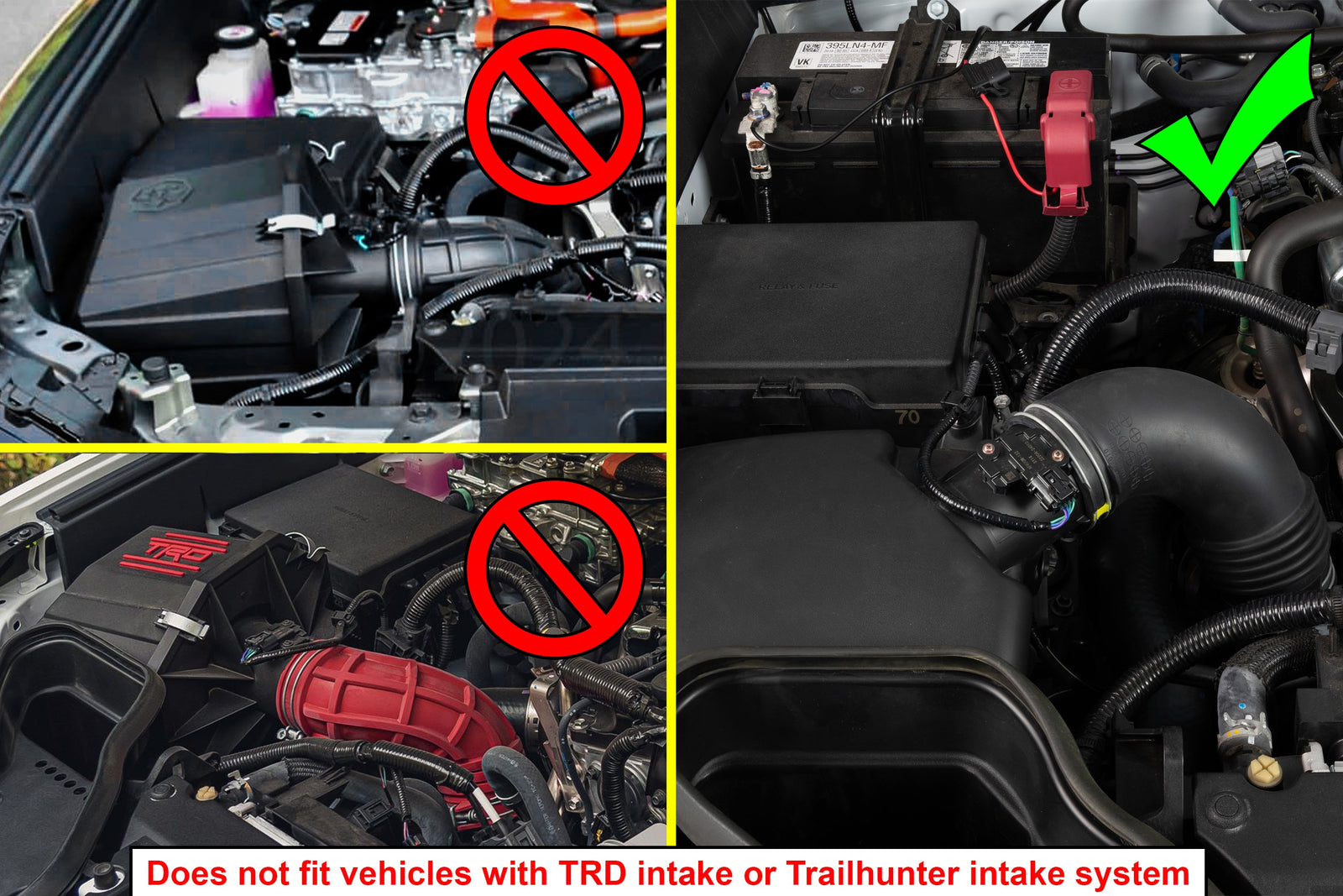 57-2207-RED HPS Red Post MAF Air Intake Hose For 25+ 4Runner/24+ Land Cruiser/Tacoma 2.4T