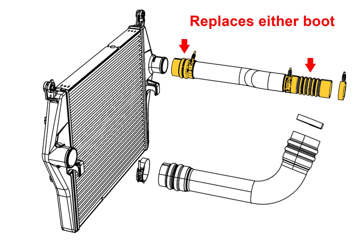 HPS Intercooler Hose Kit 1PC Hot Side 10-12 Ram Pickup DS 6.7Diesel 57-2208