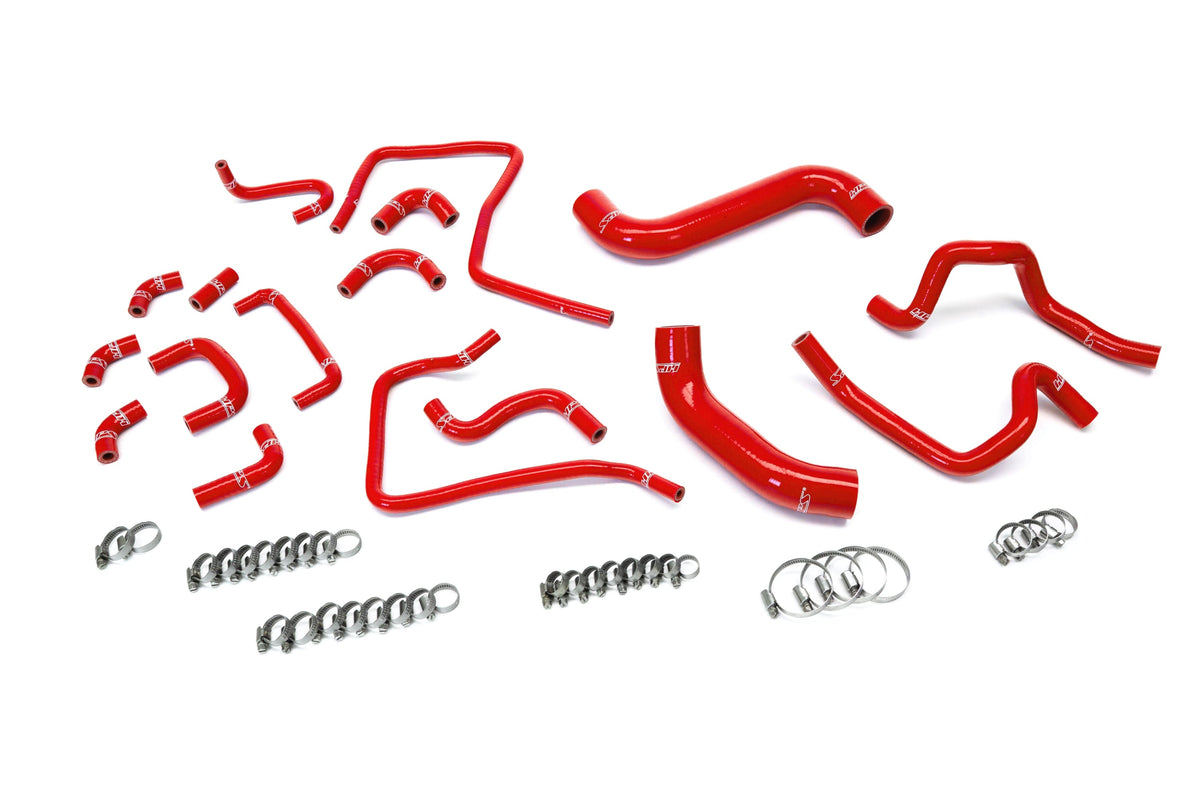 57-2304-RED HPS Red Silicone Radiator Heater Ancillary Hose Kit For 04 Subaru WRX STI 2.5T