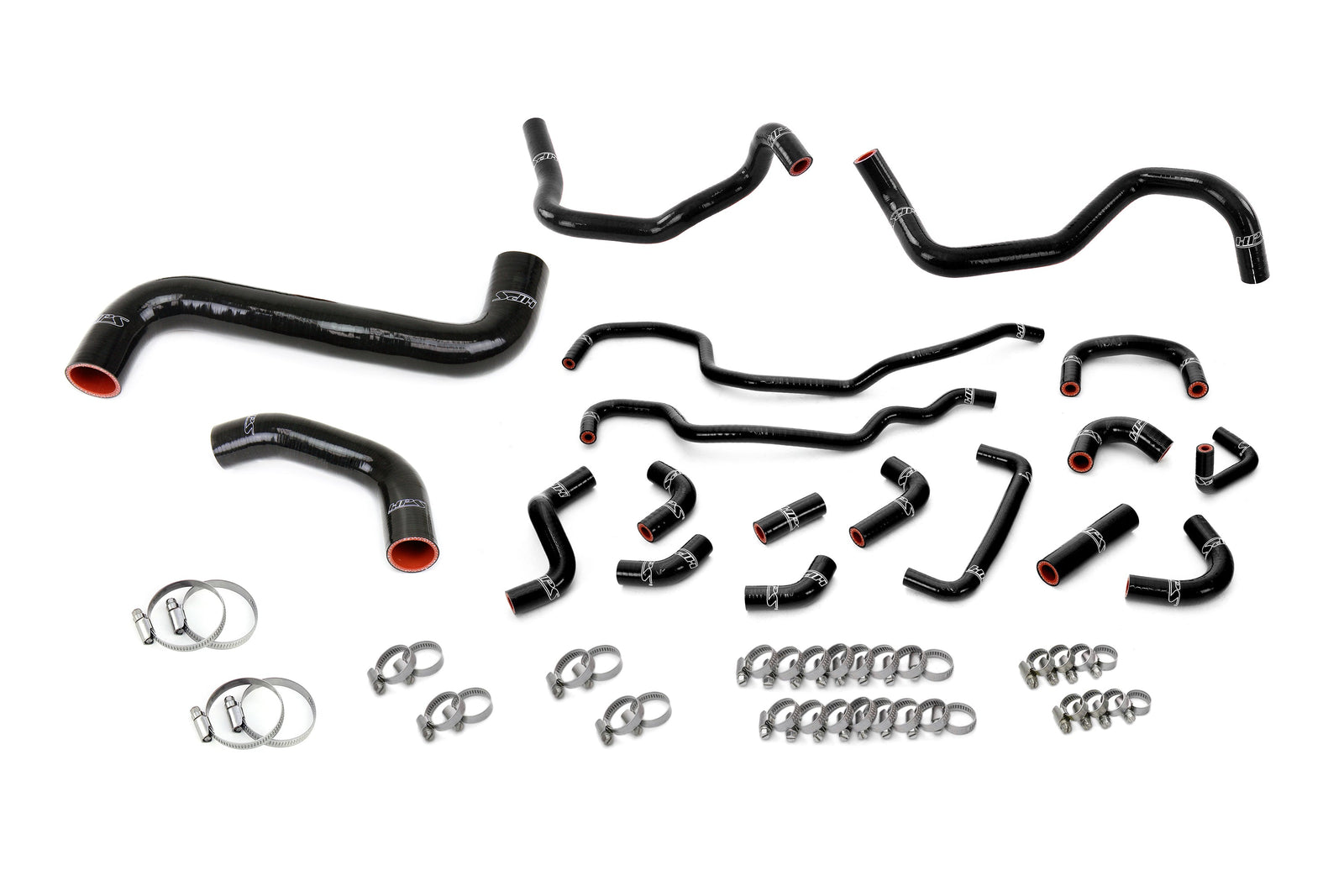 57-2318-BLK HPS Black Radiator+Heater+Ancillary Hose Kit For 08-14 Impreza Based WRX STI