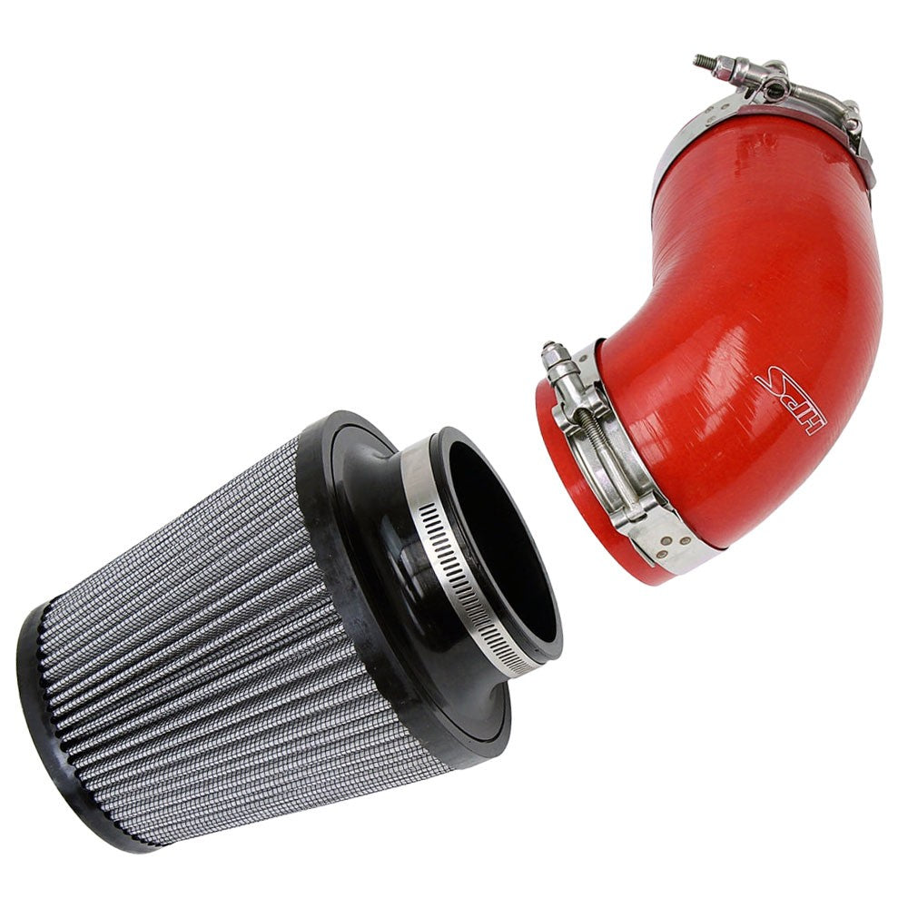 HPS Silicone Shortram Air Intake Kit for 09-11 Hyundai Genesis Sedan 3.8L V6 SKU 827-276R, red product view