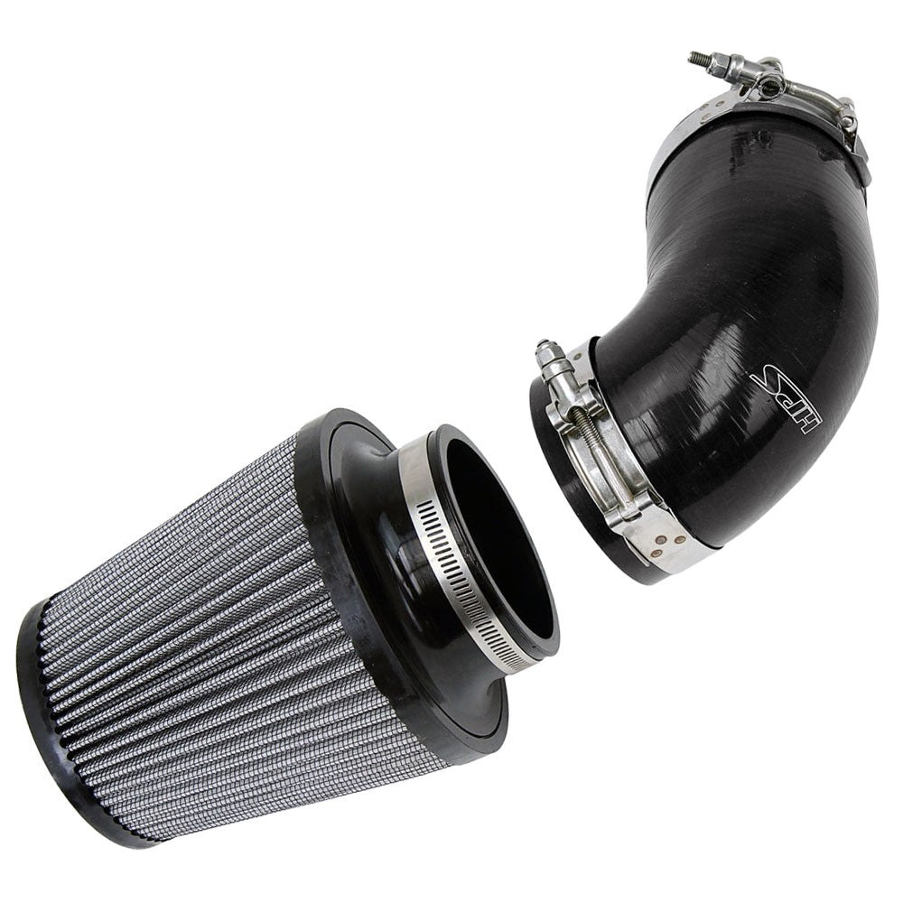 HPS Silicone Shortram Air Intake Kit for 09-11 Hyundai Genesis Sedan 3.8L V6 SKU 827-276WB, wrinkle black product view