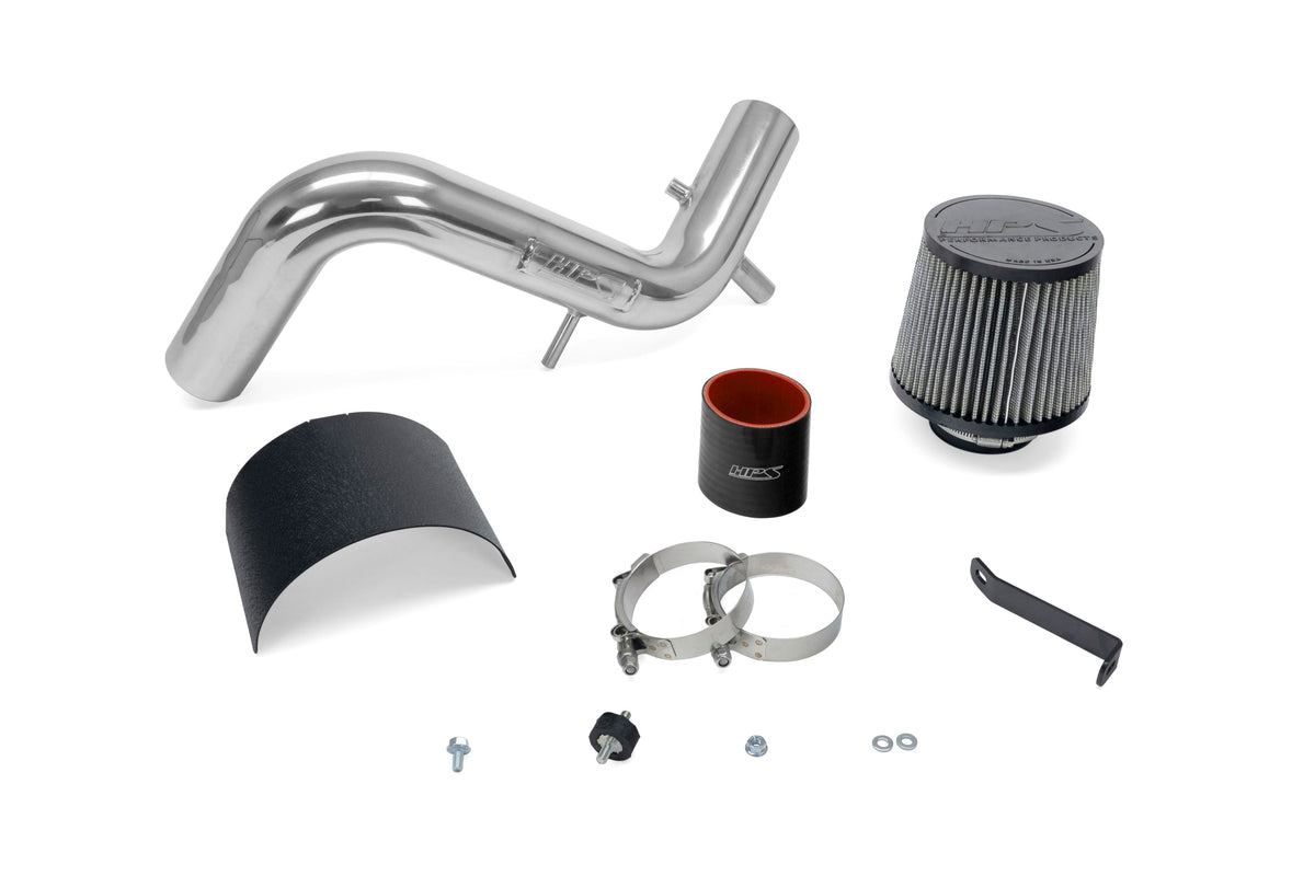 HPS Polish Shortram Air Intake Kit with Filter For 13-17 Hyundai Veloster 1.6L Turbo Air Intake Systems 827-605P