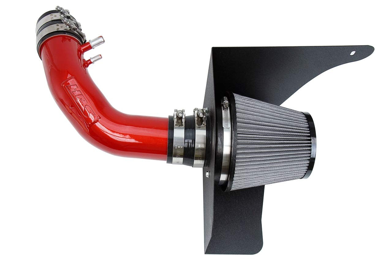 HPS Shortram Air Intake Heat Shield Kit 15-17 Ford Mustang 3.7L V6 SKU 827-638R, red product view