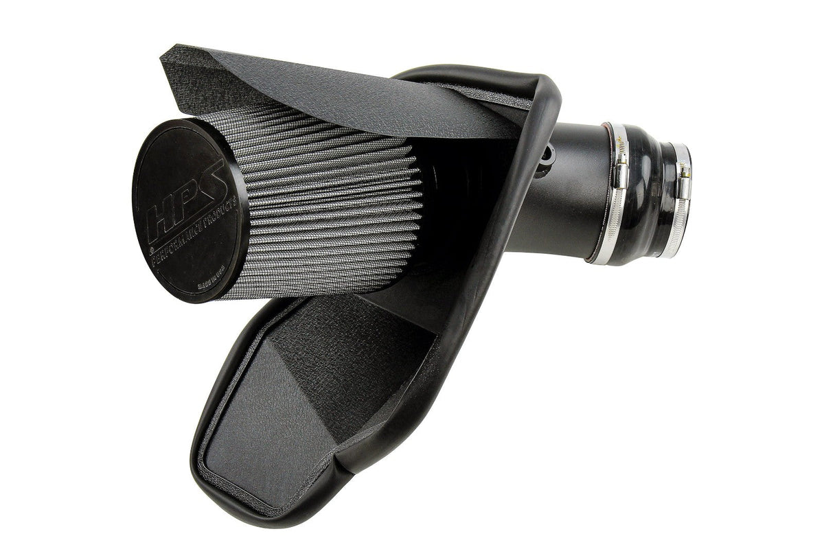 HPS Shortram Air Intake Heat Shield Kit for 19-23 Dodge Charger SRT Hellcat 6.2L SKU 827-681WB, wrinkle black alternate product view