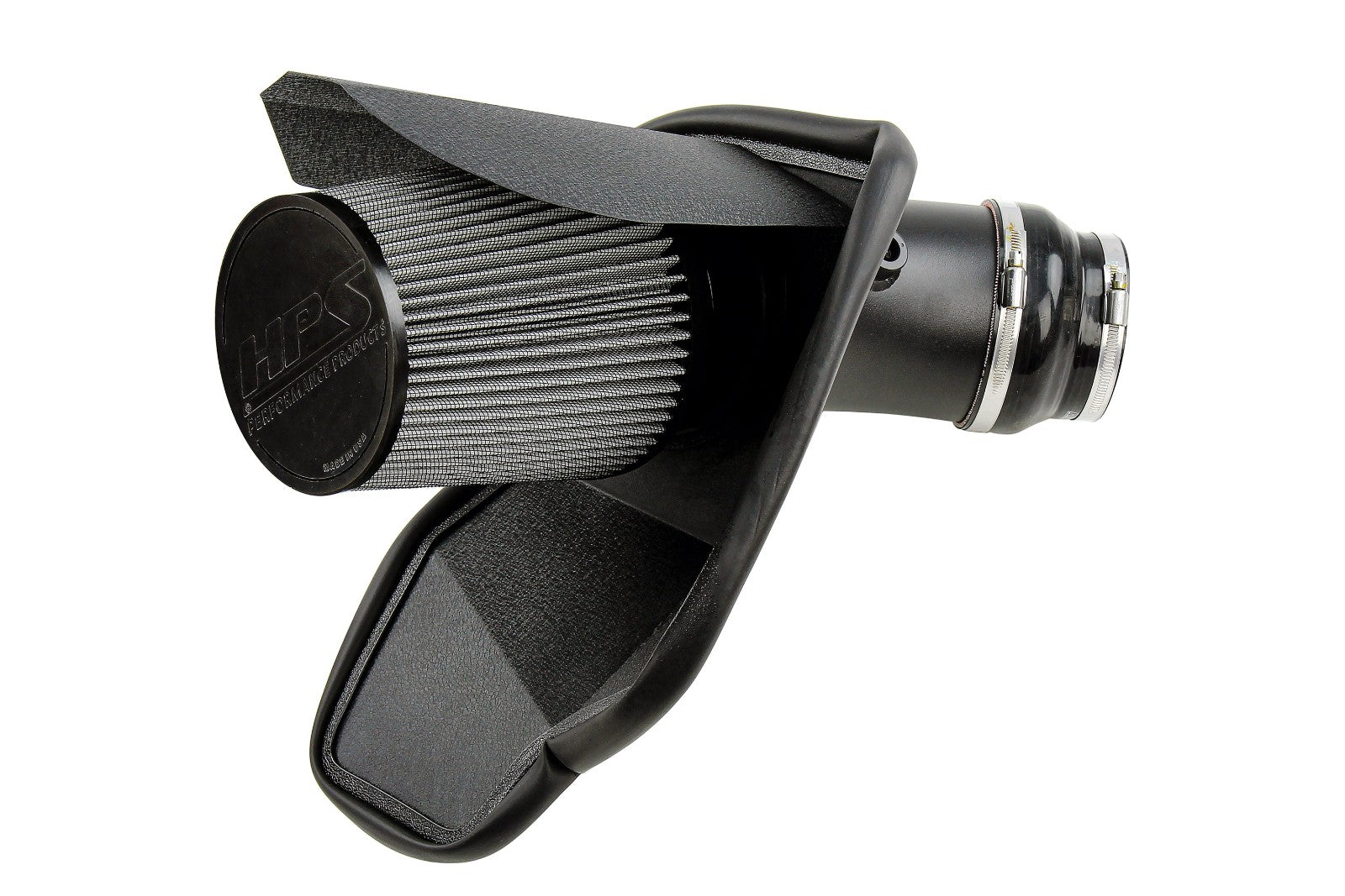 HPS Shortram Air Intake Heat Shield Kit for 19-23 Dodge Charger SRT Hellcat 6.2L SKU 827-681WB, wrinkle black alternate product view