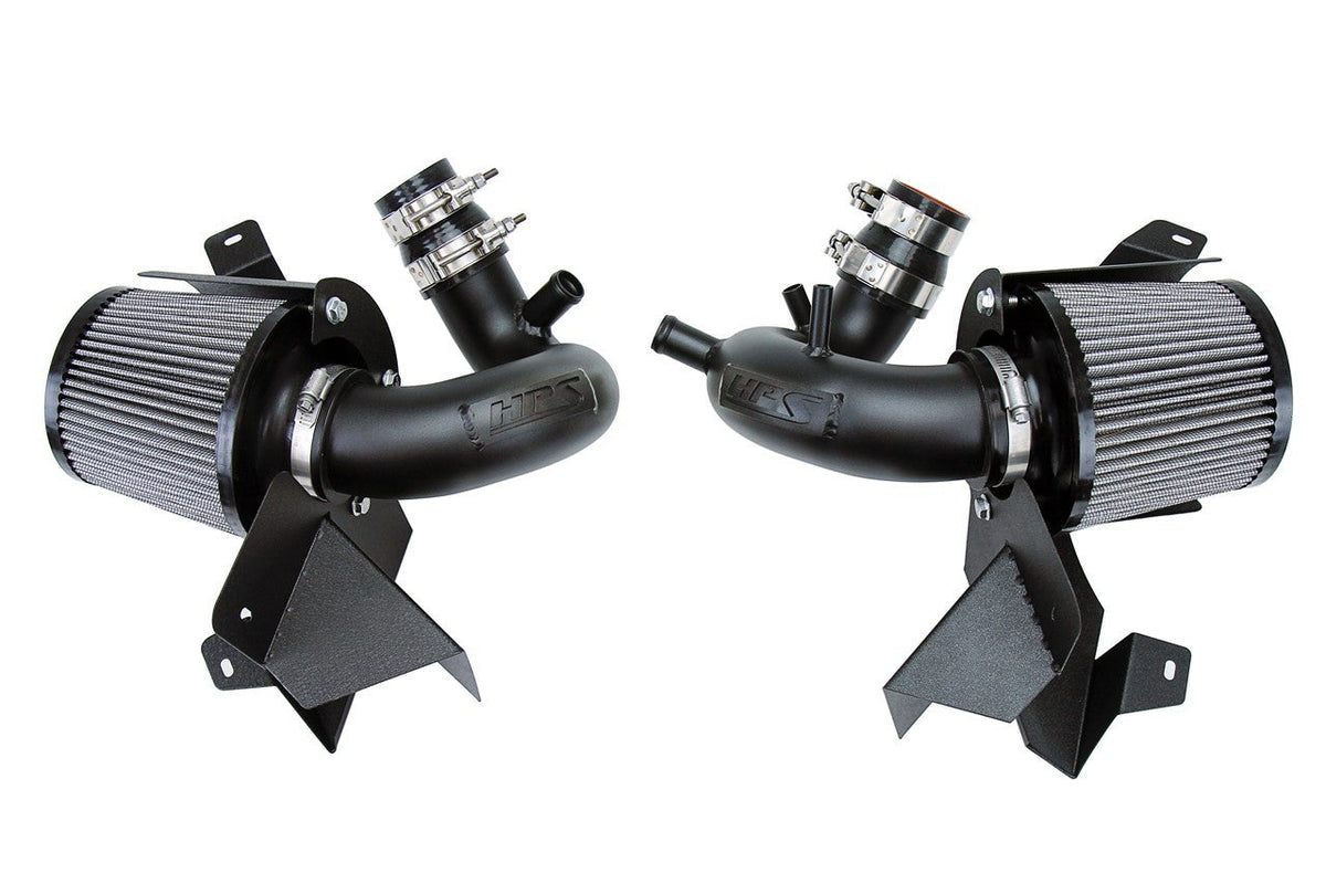 HPS Shortram Air Intake Heat Shield Kit for 19+ Genesis G70 3.3L V6 Twin Turbo SKU 827-703WB, wrinkle black product view