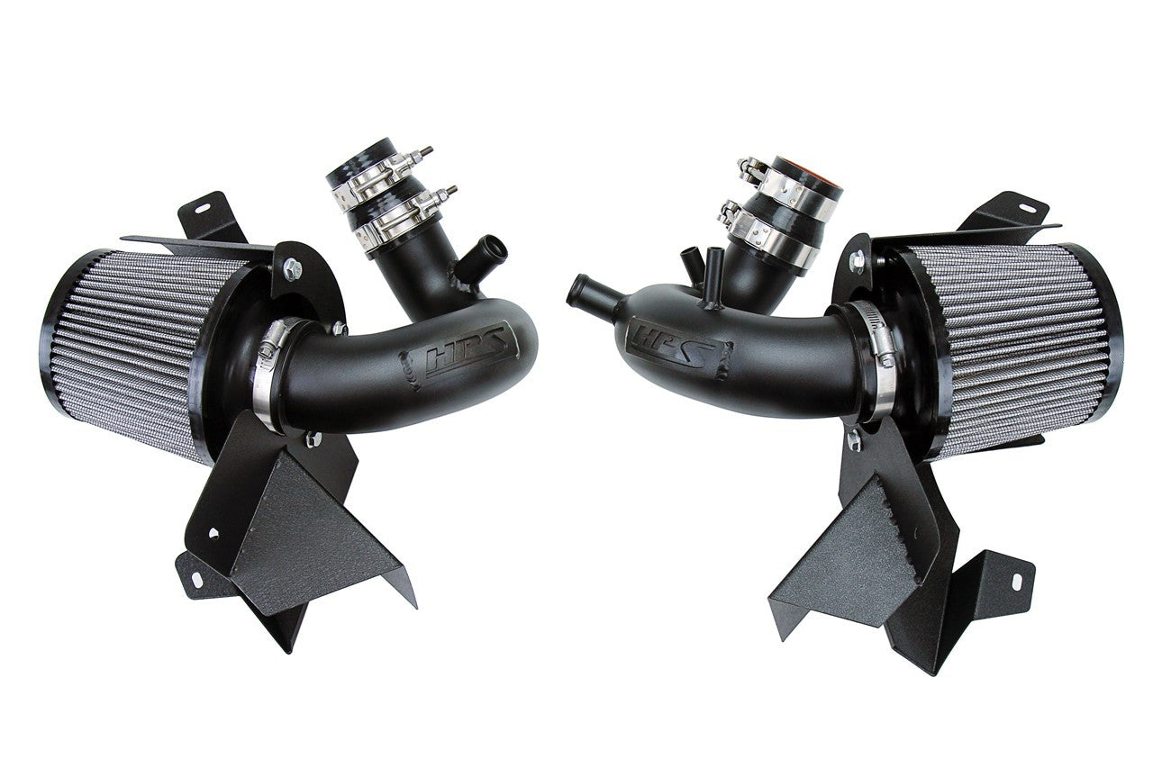 HPS Shortram Air Intake Heat Shield Kit for 19+ Genesis G70 3.3L V6 Twin Turbo SKU 827-703WB, wrinkle black product view
