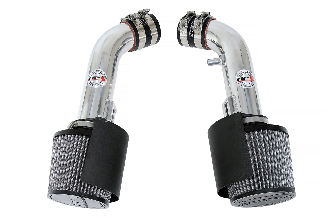 HPS Shortram Air Intake Heat Shield Kit for 08-13 Infiniti G37 / 09-22 Nissan 370Z 3.7L V6 Z34 SKU 827-706P, polished product view
