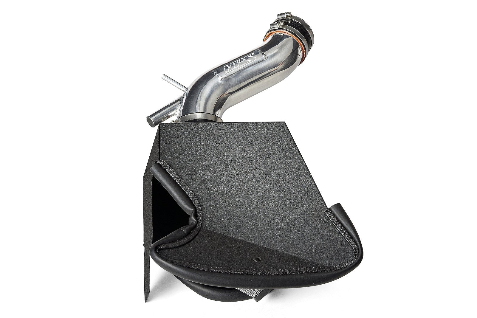 HPS Shortram Air Intake Heat Shield Kit for 21-24 Kia K5 / 20-23 Hyundai Sonata 1.6L Turbo SKU 827-712P, polished product view