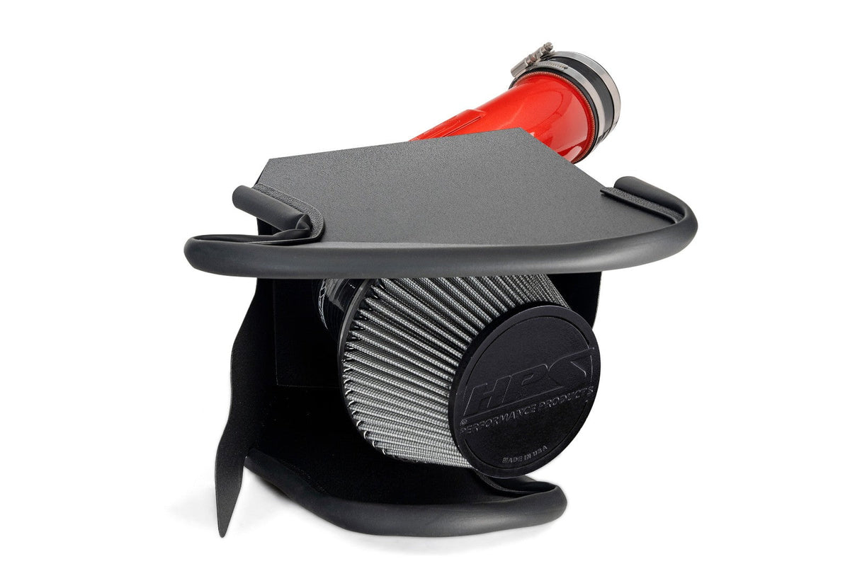 HPS Shortram Air Intake Heat Shield Kit for 21-24 Kia K5 / 20-23 Hyundai Sonata 1.6L Turbo SKU 827-712R, red alternate product view