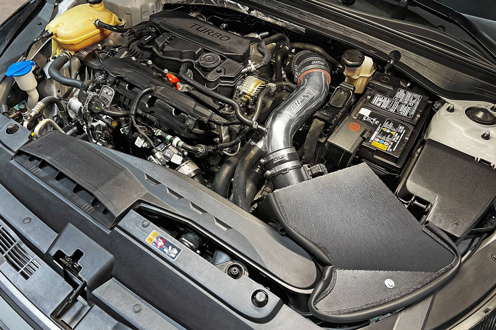 827-712BL HPS Polish Shortram Air Intake Heat Shield Kit For 21-24 K5/20-23 Sonata 1.6T