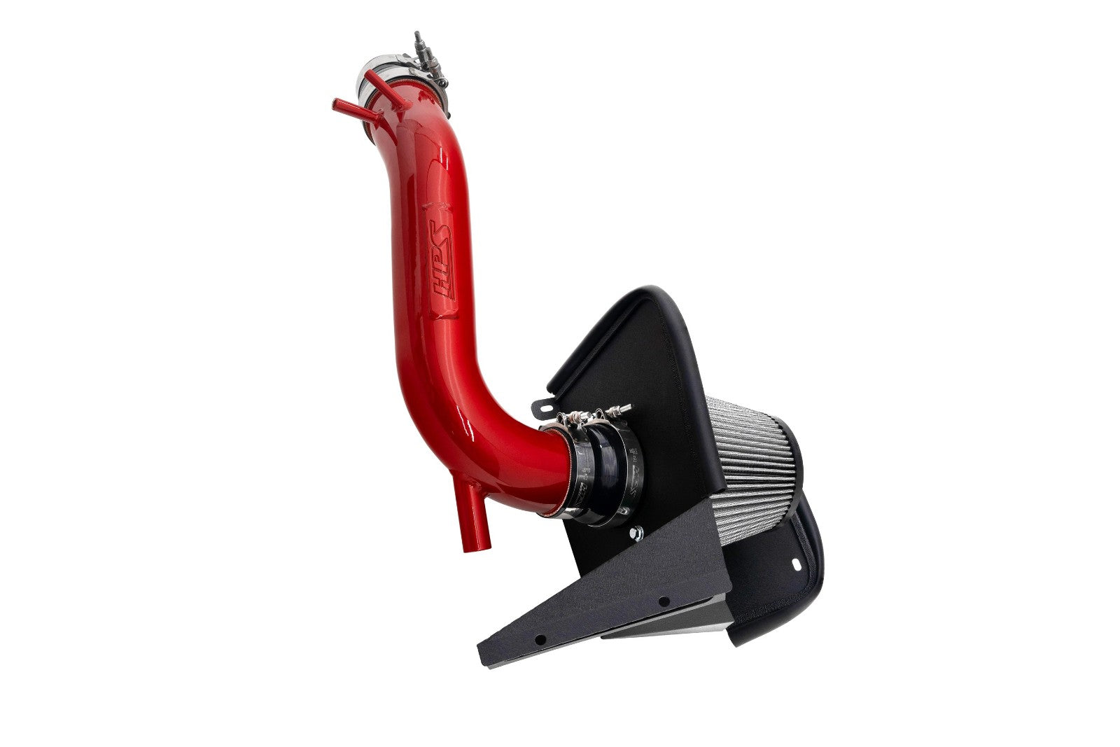 HPS Aluminum Shortram Air Intake Kit with Heat Shield for 19-22 Hyundai Veloster N 2.0L Turbo (JS) SKU 827-713R, red product view