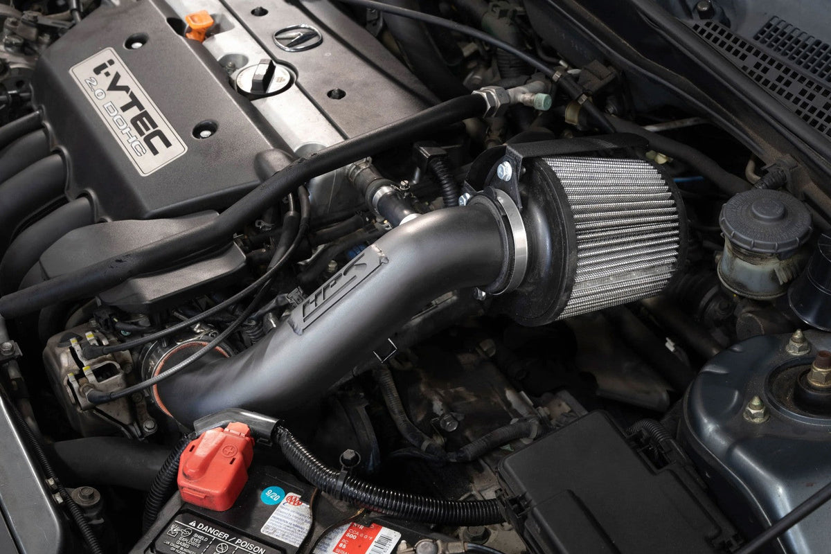 HPS 827-724R Polish Shortram Air Intake Kit w/Heat Shield