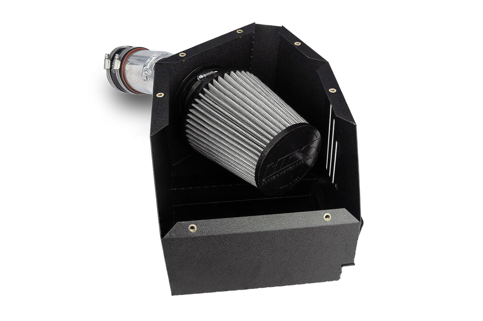 HPS Shortram Air Intake Heat Shield Kit for 23+ Toyota GR Corolla 1.6L Turbo GZEA14 SKU 827-735P, polished close-up product detail