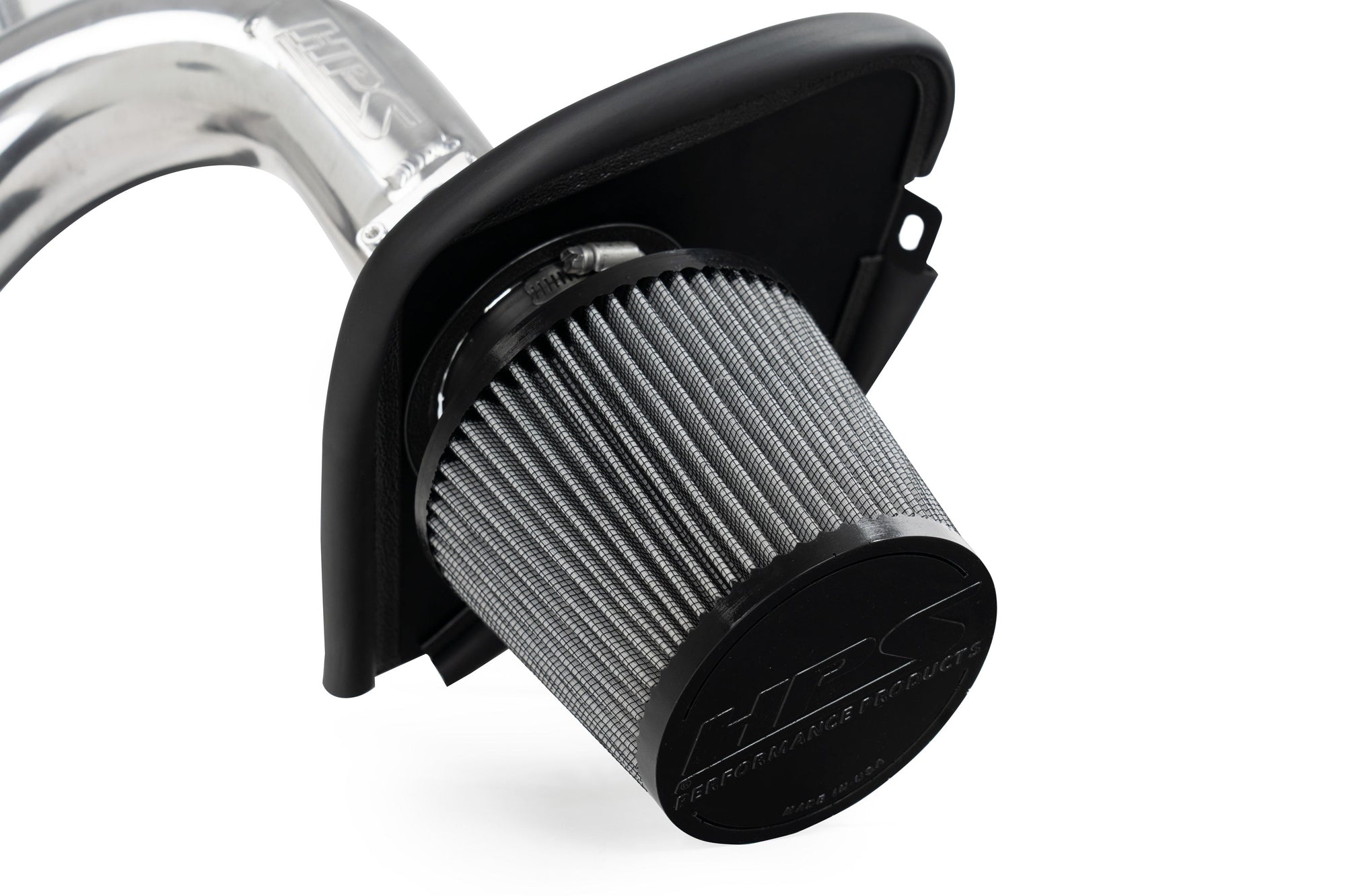 HPS 827-738P Polish Shortram Air Intake Kit with Heat Shield