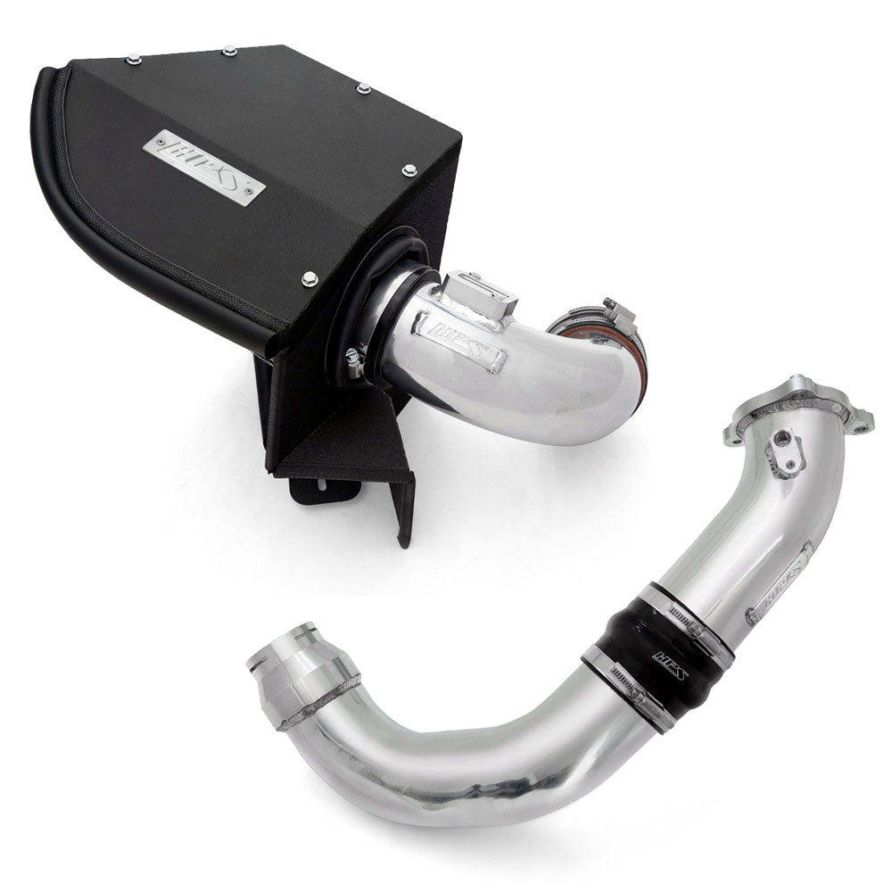 HPS Charge Pipe + Shortram Air Intake for 19+ BMW 1/2/4-Series 2.0L B48 Turbo SKU 827-770P, polished product view