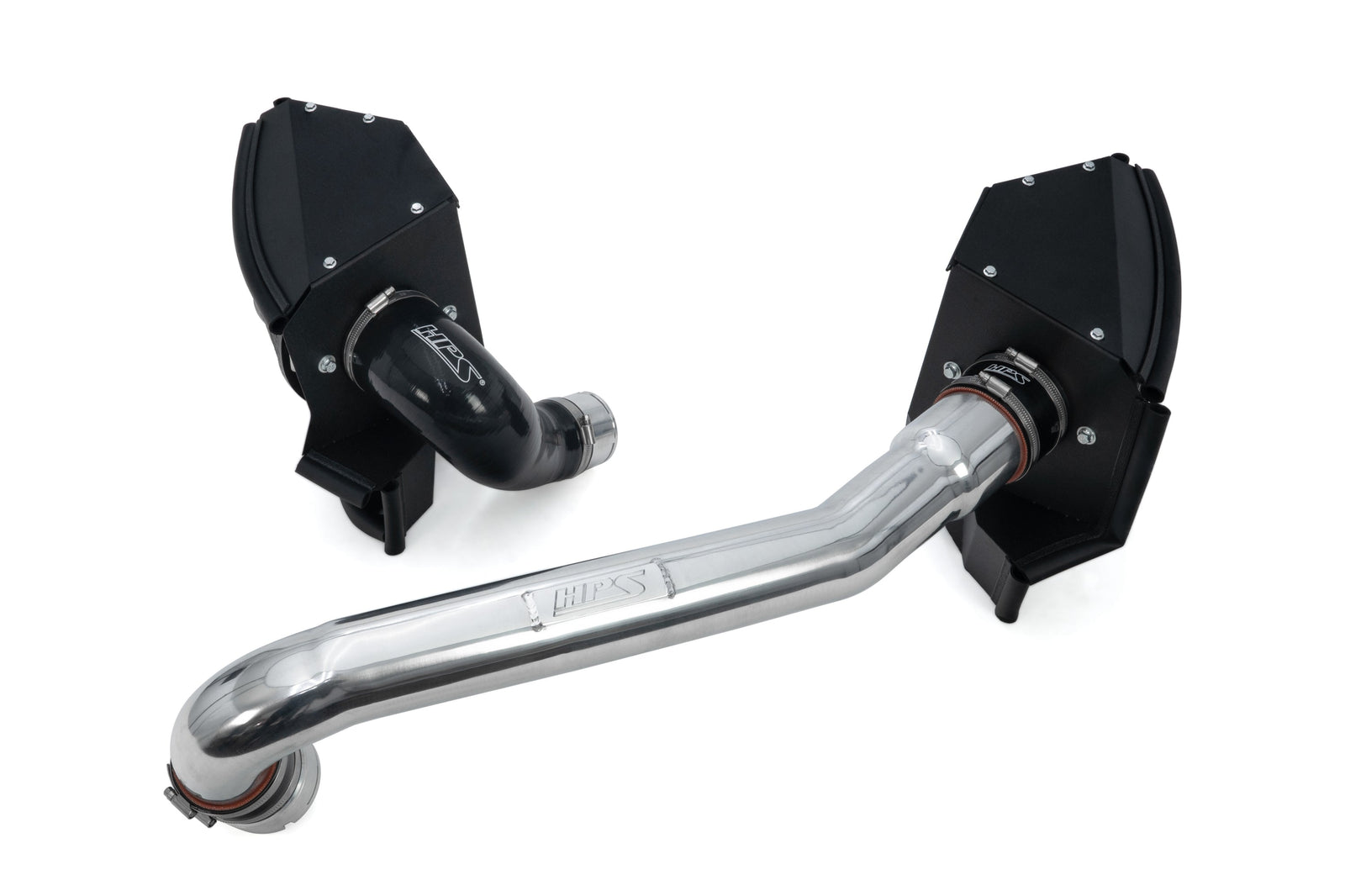 HPS Shortram Air Intake Heat Shield Kit for 21+ BMW M2 G87 / M3 G80 G81 / M4 G82 G83 3.0L S58 SKU 827-772P, polished product view