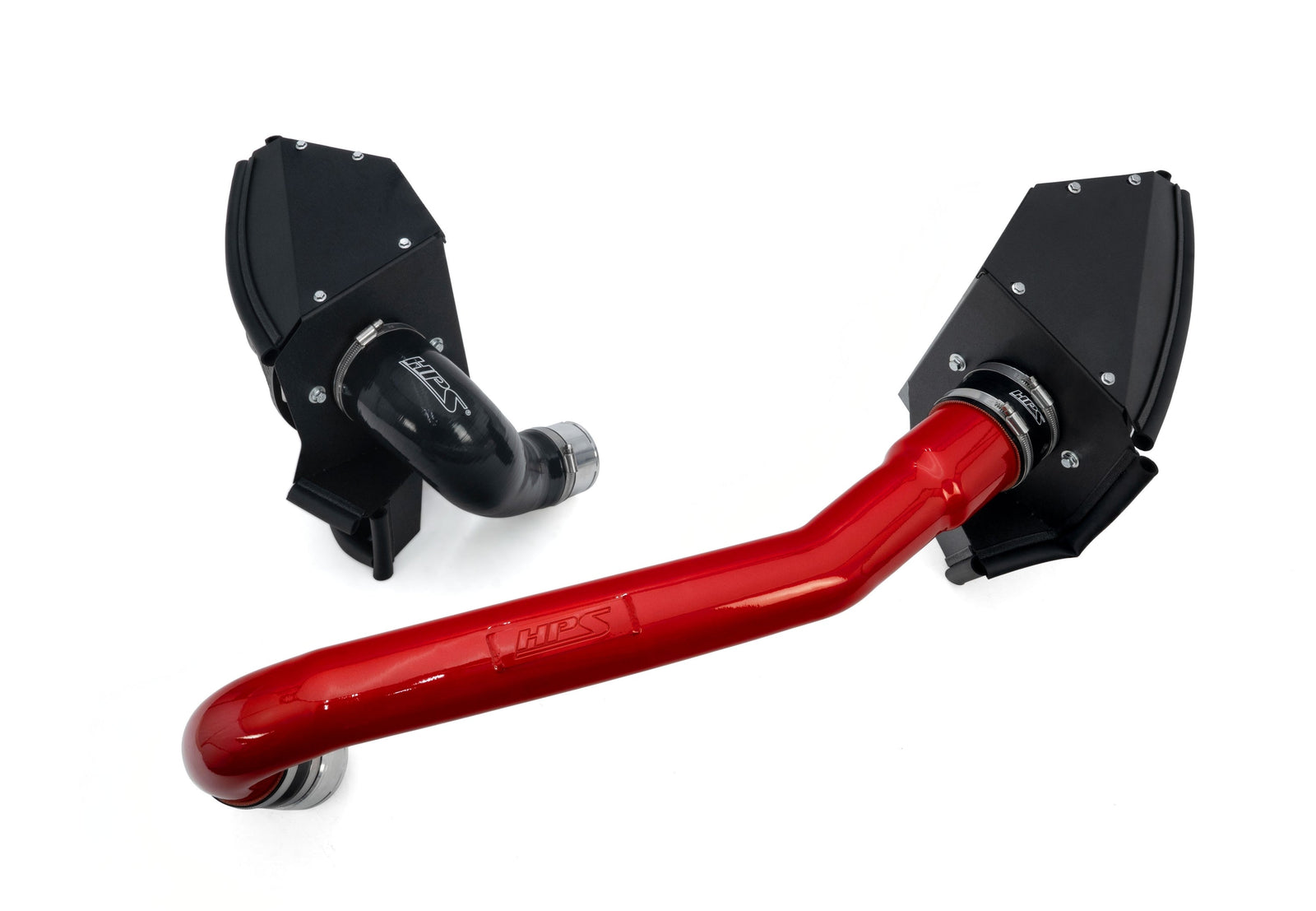 HPS Shortram Air Intake Heat Shield Kit for 21+ BMW M2 G87 / M3 G80 G81 / M4 G82 G83 3.0L S58 SKU 827-772R, red product view