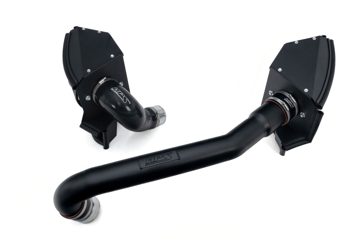 HPS Shortram Air Intake Heat Shield Kit for 21+ BMW M2 G87 / M3 G80 G81 / M4 G82 G83 3.0L S58 SKU 827-772WB, wrinkle black product view