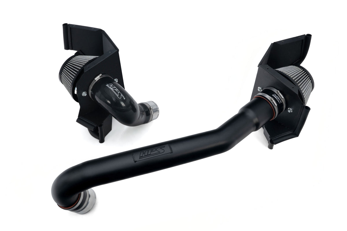 HPS Shortram Air Intake Heat Shield Kit for 21+ BMW M2 G87 / M3 G80 G81 / M4 G82 G83 3.0L S58 SKU 827-772WB, wrinkle black alternate product view