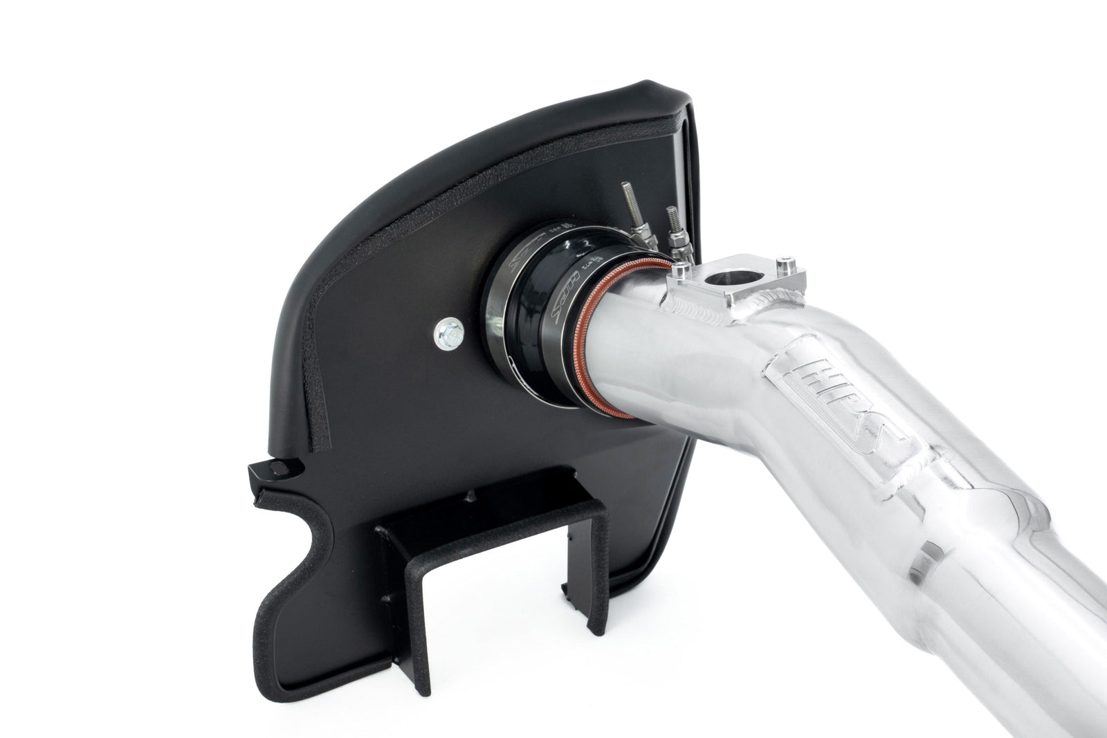 HPS Shortram Air Intake Heat Shield Kit for 21-25 Lexus IS300 2.0L Turbo XE30 SKU 827-777P, polished additional close-up detail