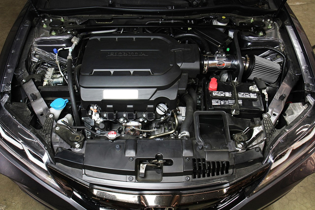 HPS Polish Shortram Air Intake Kit w/Heatshield For 13-17 Honda Accord Coupe/Sedan 3.5L V6 827-780P