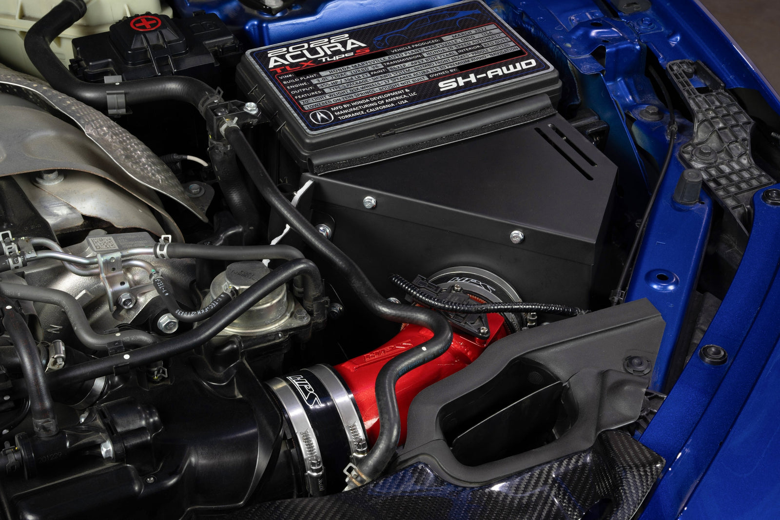 827-783R HPS Red Shortram Air Intake w/Heat Shield For 21-25 Acura TLX Type-S 3.0L Turbo