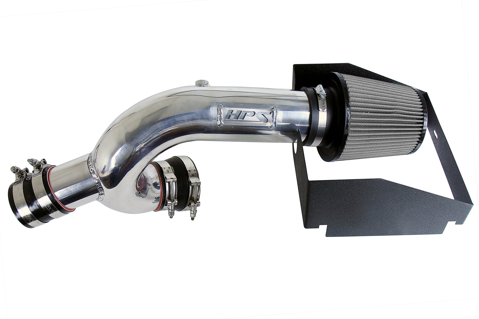 HPS Shortram Air Intake Heat Shield Kit for 17-25 Ford F-150 / Raptor & 18-24 Expedition 3.5L SKU 827-787P, polished product view