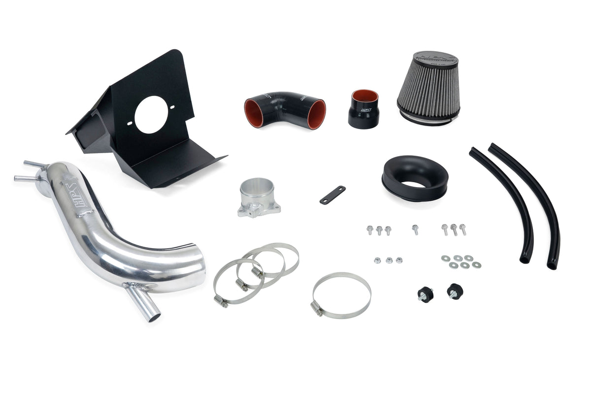 HPS Aluminum Shortram Air Intake & Turbo Inlet Kit for 19-22 Hyundai Veloster N 2.0T SKU 827-797P, included accessories and hardware