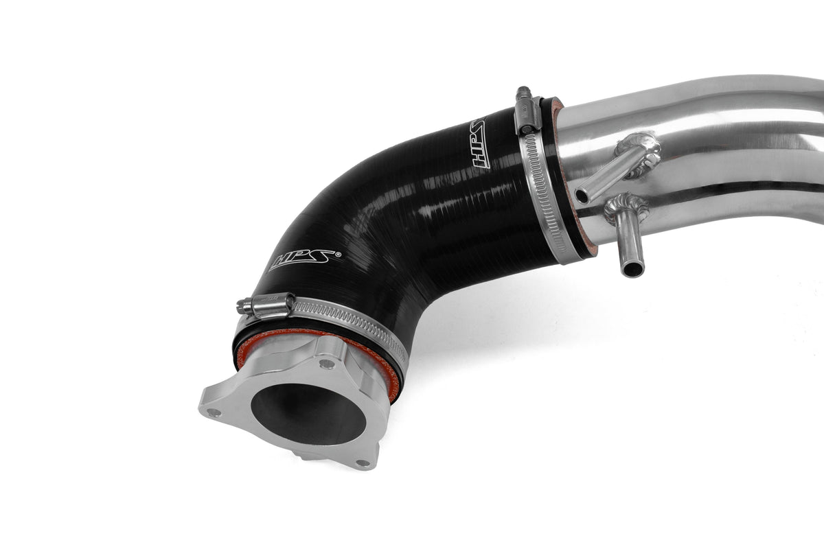 HPS Aluminum Shortram Air Intake & Turbo Inlet Kit for 19-22 Hyundai Veloster N 2.0T SKU 827-797P, polished close-up product detail