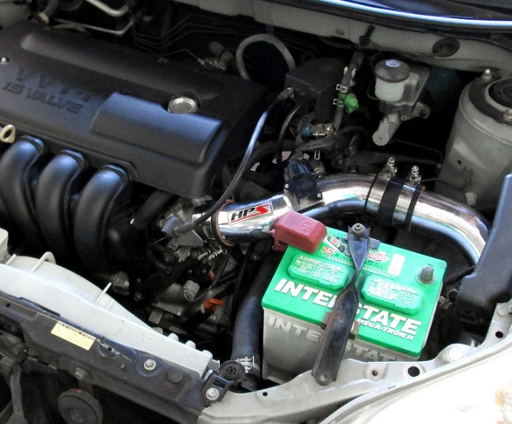 HPS Polish Cold Air Intake Kit with Filter For 03-04 Pontiac Vibe 1.8L Air Intake Systems 837-513P-1