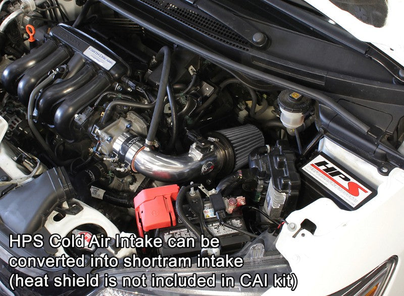 HPS Polish Cold Air Intake Kit with Filter For 15-18 Honda Fit 1.5L Manual Trans Air Intake Systems 837-568P