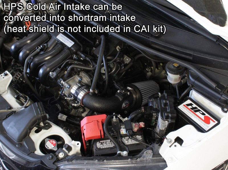 HPS Black Cold Air Intake Kit with Filter For 15-18 Honda Fit 1.5L Manual Trans Air Intake Systems 837-568WB