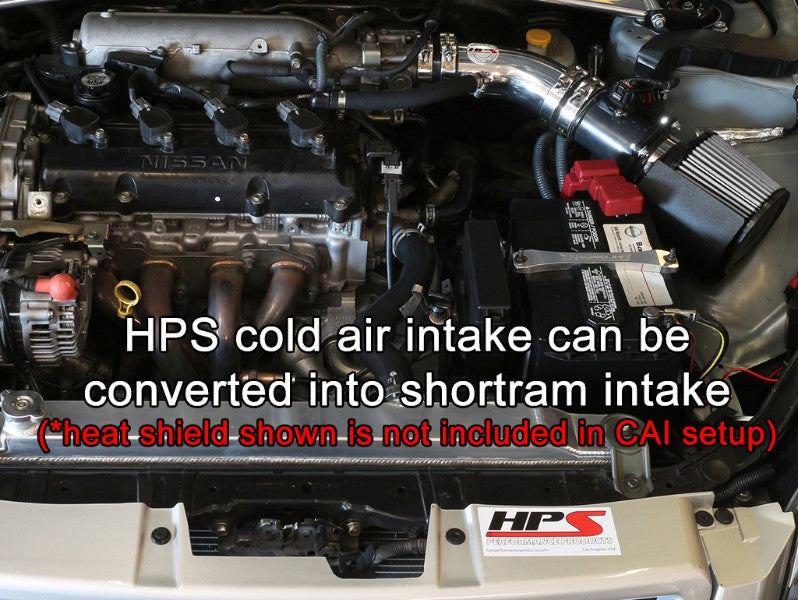 HPS Polish Cold Air Intake Kit with Filter For 02-06 Nissan Altima 2.5L 4Cyl Air Intake Systems 837-570P