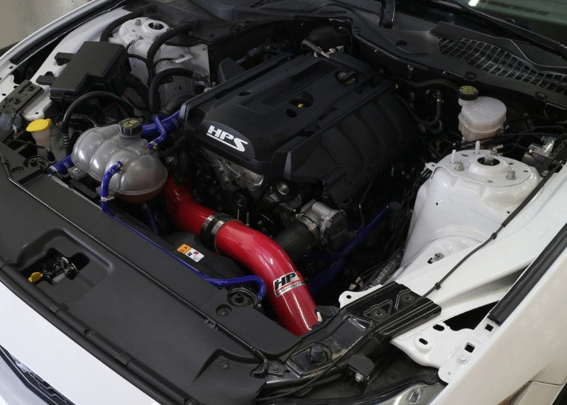 HPS Red Cold Air Intake with Filter For 15-17 Ford Mustang Ecoboost 2.3L Turbo Air Intake Systems 837-575R