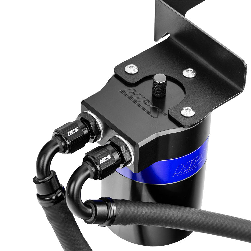 HPS-860-002BL HPS Blue Oil Catch Can &amp; Mount Bracket For 24+ Integra TypeS / 17+ Civic TypeR