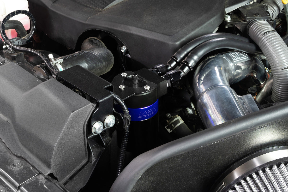 HPS-860-003BL HPS Blue 147ML Oil Catch Can Tank Mount Bracket For 23+ Sequoia / 22+ Tundra