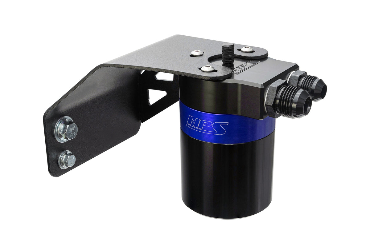 HPS-860-004BL HPS Blue Oil Catch Can &amp; Mount Bracket For 08-14 WRX / 09-10 Impreza 2.5GT Turbo