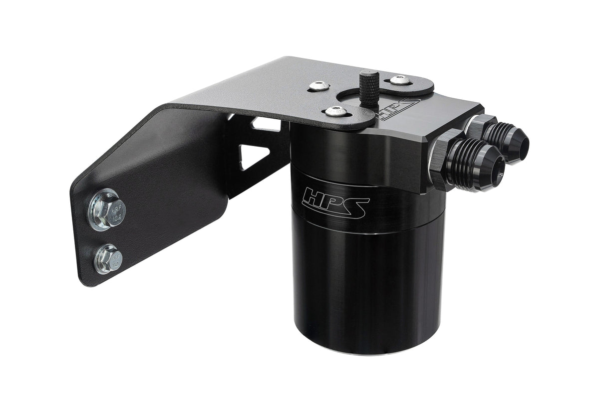 HPS-860-004WB HPS Black Oil Catch Can &amp; Mount Bracket For 08-14 WRX / 09-10 Impreza 2.5 GT