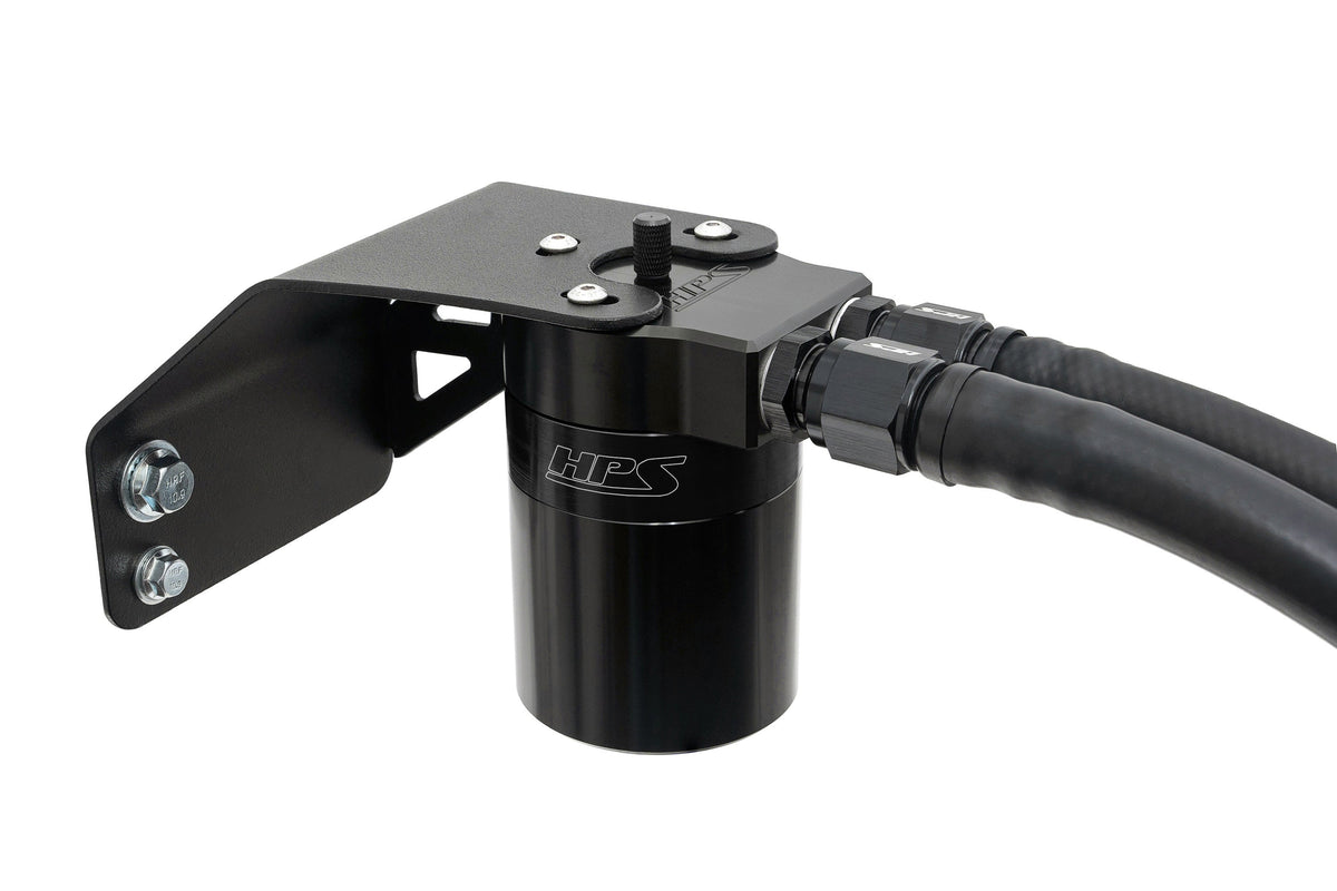 HPS-860-004WB HPS Black Oil Catch Can & Mount Bracket For 08-14 WRX / 09-10 Impreza 2.5 GT