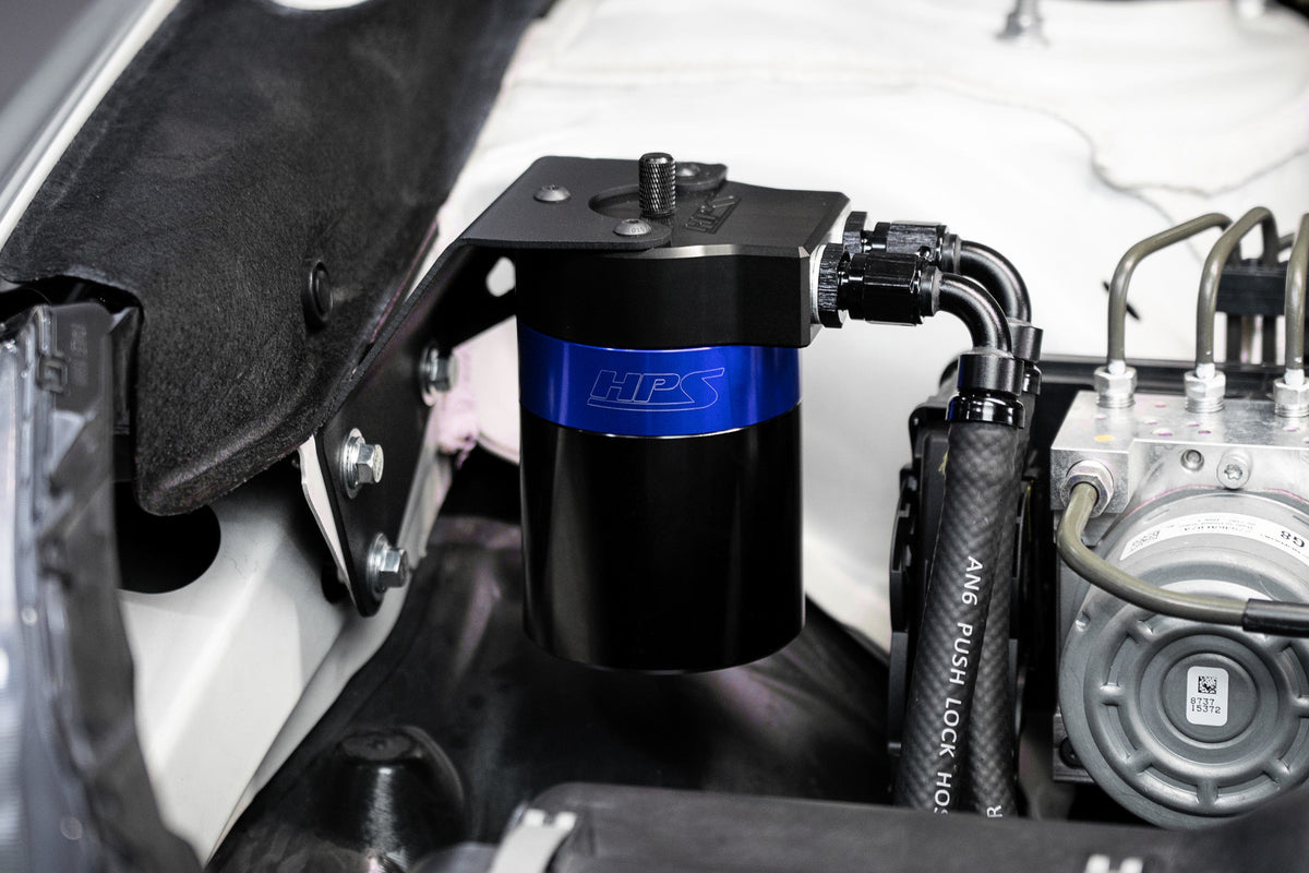 HPS-860-006BL HPS Blue 147ML Oil Catch Can Tank Mount Bracket For 15-19 Subaru Legacy Outback