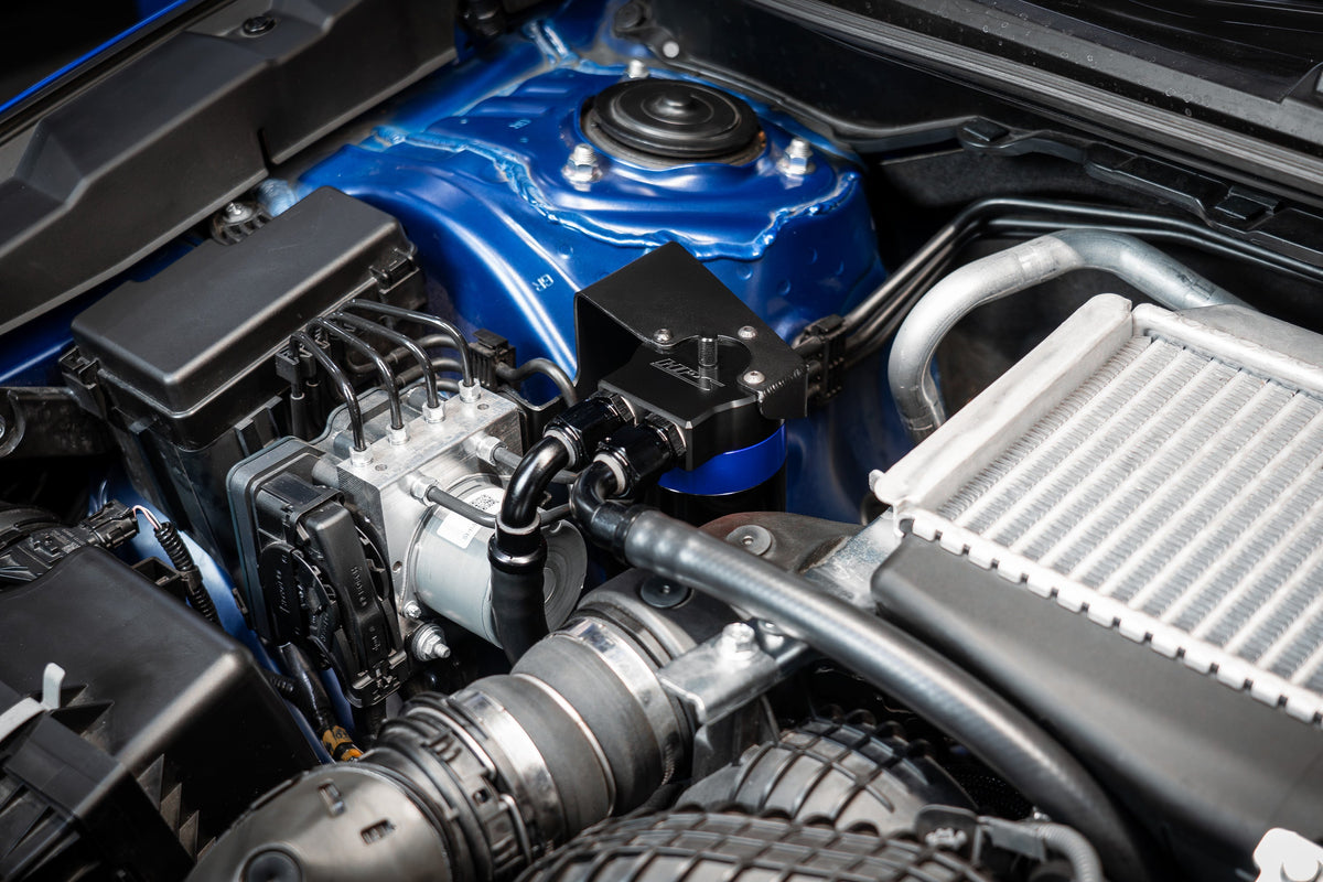 HPS-860-009BL HPS Blue 147ML Oil Catch Can Tank Mount Bracket For 22-24 Subaru WRX 2.4L Turbo