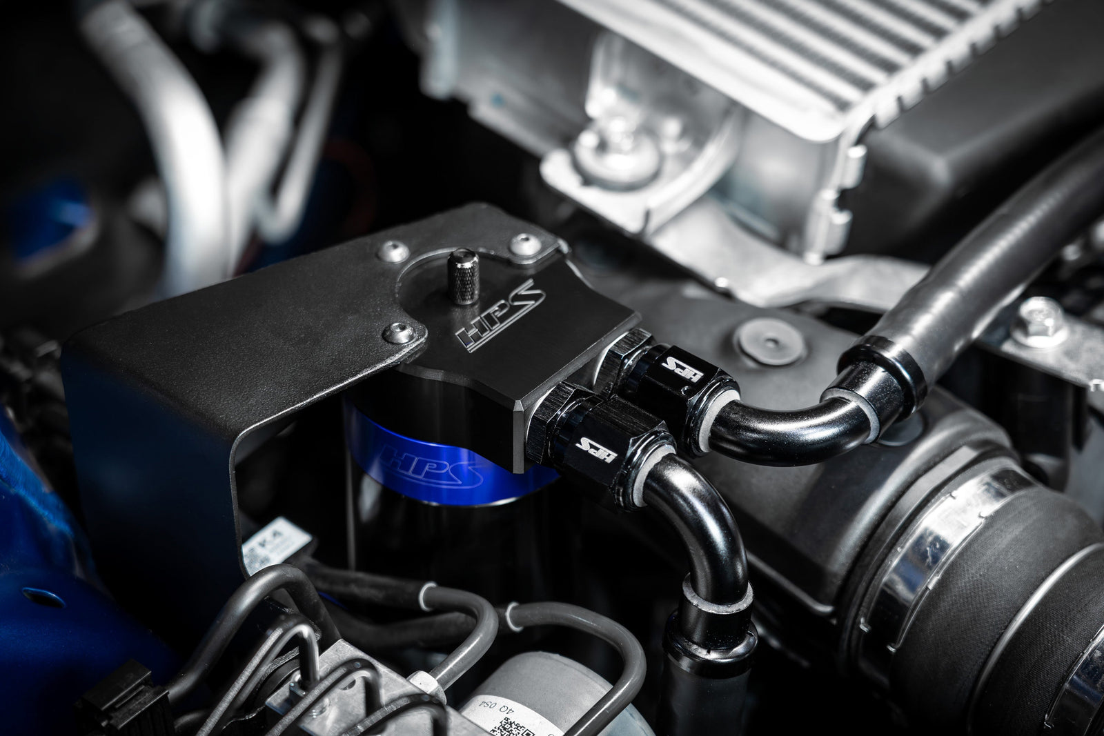 HPS-860-009BL HPS Blue 147ML Oil Catch Can Tank Mount Bracket For 22-24 Subaru WRX 2.4L Turbo