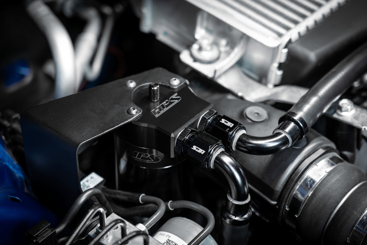HPS-860-009WB HPS Black 147ML Oil Catch Can Tank Mount Bracket For 22-24 Subaru WRX 2.4L Turbo