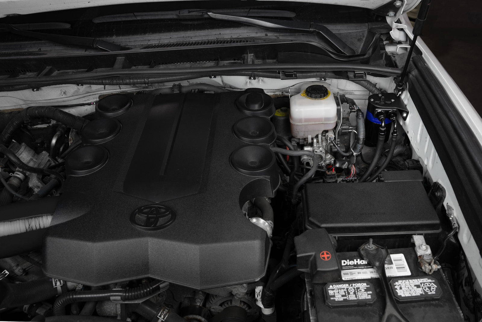 HPS-860-010BL HPS Blue 147ML Oil Catch Can Tank Mount Bracket For 10-24 Toyota 4Runner 4.0 V6